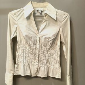 LOFT white/cream colored fitted blouse, size 0